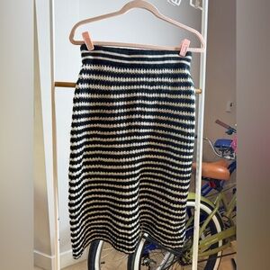 POL Black and White Striped Pencil Skirt